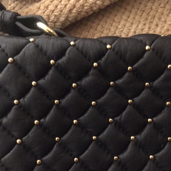 New Treesje Black Leather Shoulder/Crossbody Bag - Picture 2 of 5